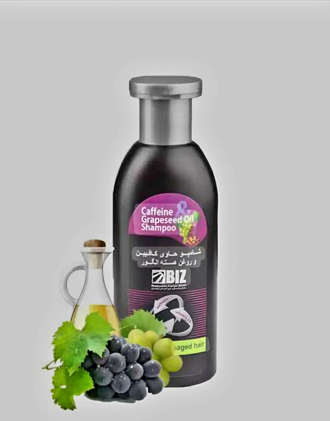 شامپو کافیین و روغن هسته انگور
